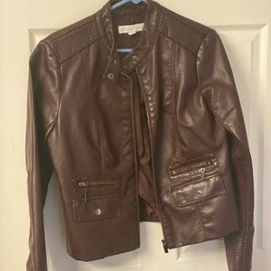 Maroon NY&Co faux leather jacket